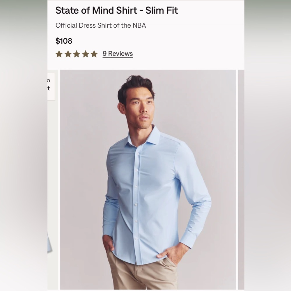 Rhone - State of Mind shirt - Large - NEW w/TAGS - blue